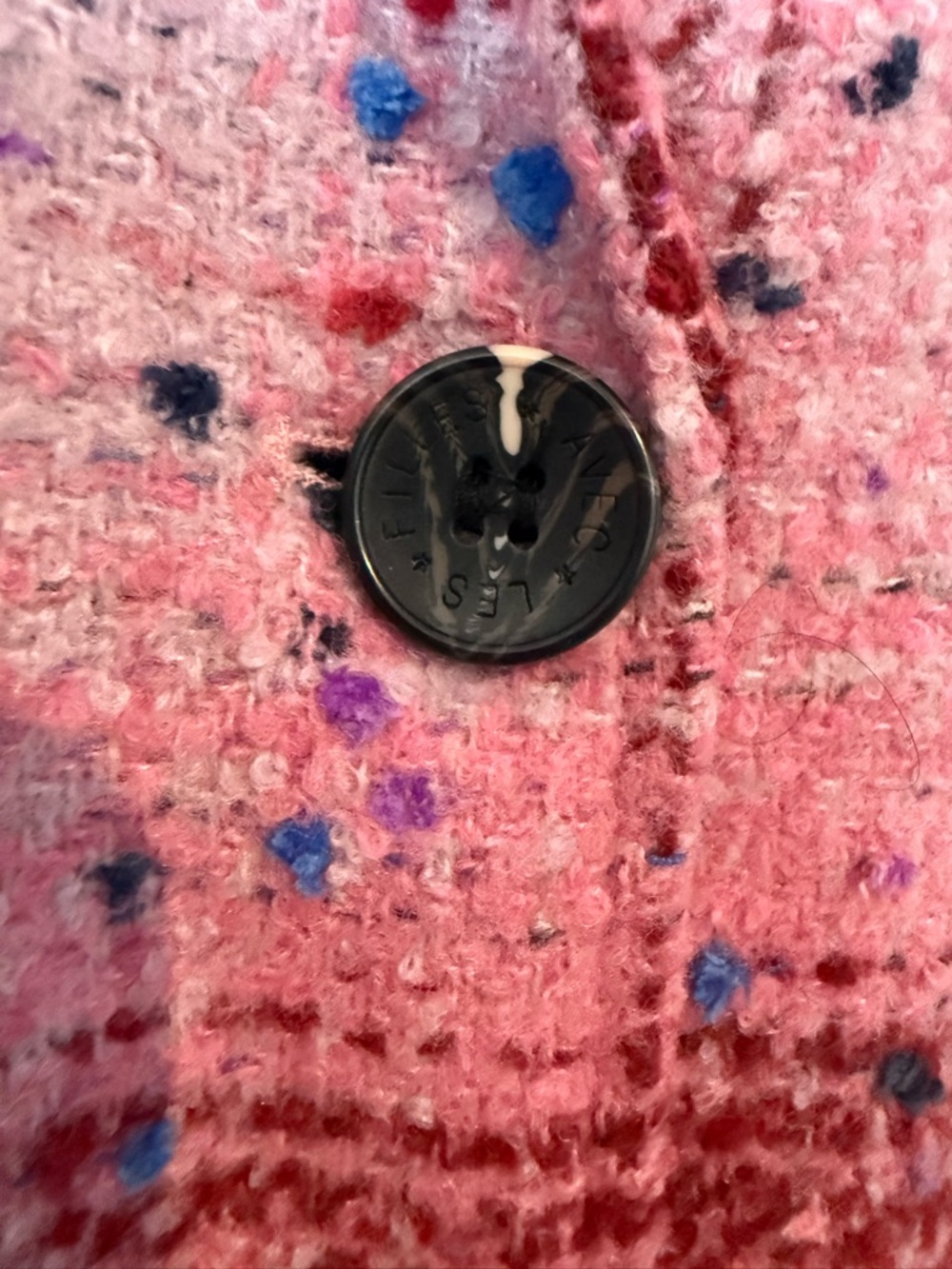 Avec Les Filles Pink Plaid Double-Breasted Tweed Pea Coat - Picture 2 of 7